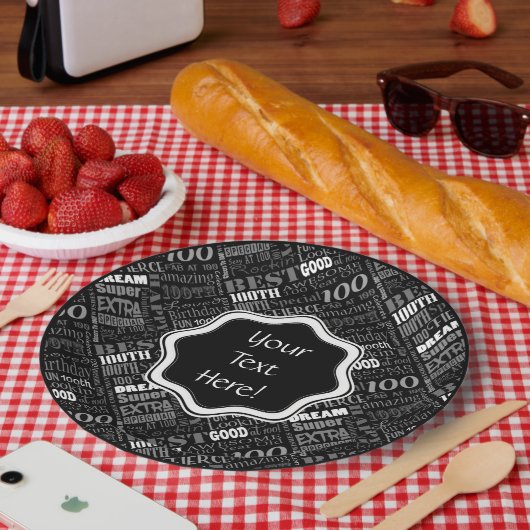 Phantastisches Personalisiertes Monogramm der 100. Pappteller (Picknick)