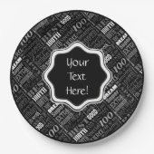 Phantastisches Personalisiertes Monogramm der 100. Pappteller (Vorderseite)