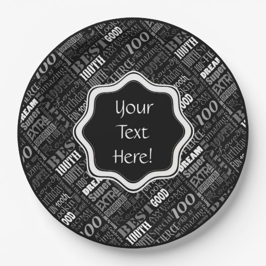 Phantastisches Personalisiertes Monogramm der 100. Pappteller (Vorderseite)