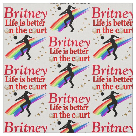 PHANTASTISCHES PERSONALISIERTES VOLLEYBALL-MÄDCHEN STOFF (Muster)