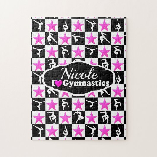 PHANTASTISCHES PINK- UND SCHWARZES GYMNASTIK-DESIG PUZZLE (Vertikal)