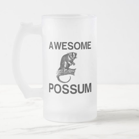 PHANTASTISCHES POSSUM MATTGLAS BIERGLAS (Links)