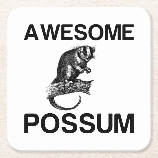 PHANTASTISCHES POSSUM RECHTECKIGER PAPPUNTERSETZER (Vorderseite)