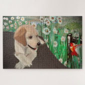 Phantastisches Puppy&Daisies & Hummingbird Jigsaw Puzzle (Horizontal)