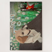 Phantastisches Puppy&Daisies & Hummingbird Jigsaw  Puzzle (Vertikal)