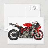 Phantastisches Red Racing Motorrad Postkarte (Vorne/Hinten)