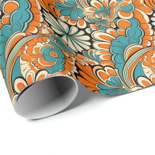 Phantastisches Retro-Kachelmuster Geschenkpapier (Rolleneckpunkt)