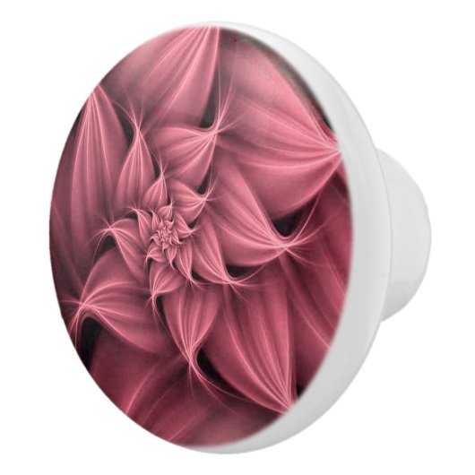 Phantastisches rosa Blume Fraktal Keramikknauf (Rechts)