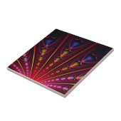 Phantastisches rosa Gelbschwarzes Fraktal Fliese (Seite)