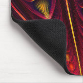 Phantastisches rosa Gelbschwarzes Fraktal Mousepad (Ecke)