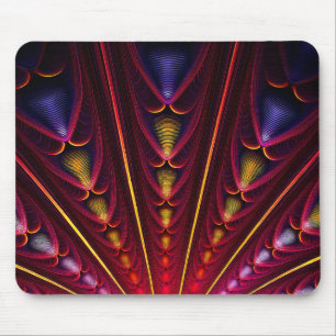 Phantastisches rosa Gelbschwarzes Fraktal Mousepad