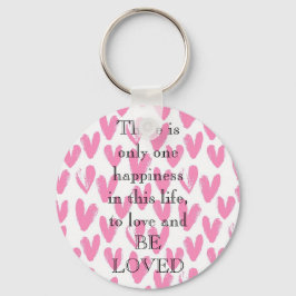 Phantastisches rosa Herz mit Liebe ein Zitat Schlüsselanhänger