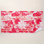 Phantastisches rosa Tarnmuster Strandtuch (Vorderseite)