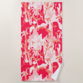 Phantastisches rosa Tarnmuster Strandtuch (Vorderseite)
