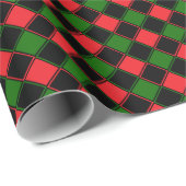 Phantastisches rotes und grünes Schachbrett Geschenkpapier (Rolleneckpunkt)