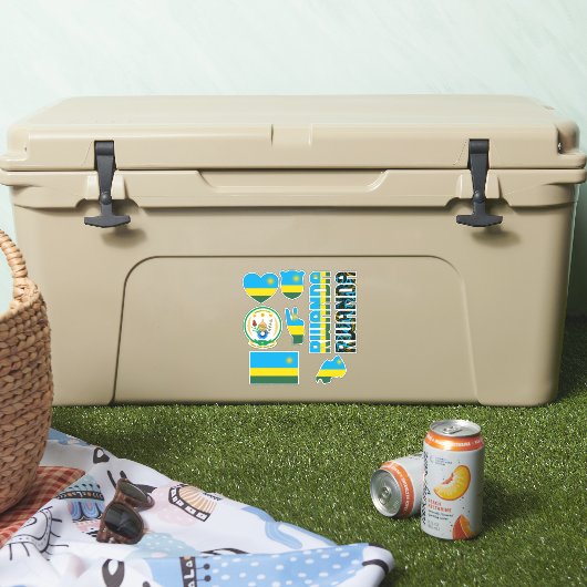 Phantastisches Ruanda Shapes Staatssymbole Aufkleber (Kühler)