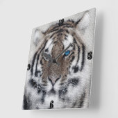 Phantastisches, schönes Tigerbläschen Quadratische Wanduhr (Winkel)