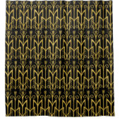 Phantastisches Schwarz-Gold-Art-Deco-Design Duschvorhang (Vorderseite)