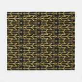 Phantastisches Schwarz-Gold-Art-Deco-Design Fleecedecke (Vorderseite (Horizontal))