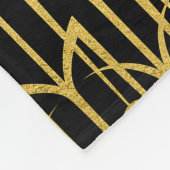 Phantastisches Schwarz-Gold-Art-Deco-Design Fleecedecke (Ecke)