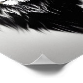 Phantastisches Schwarz-Weiß-Löwe-Portrait Poster (Ecke)