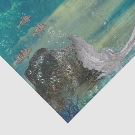 Phantastisches Seepferd in der Tiefsee Seidenpapier (Ausschnitt)