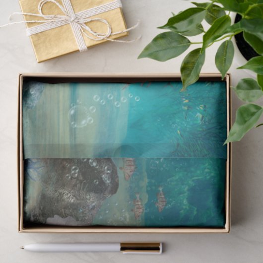 Phantastisches Seepferd in der Tiefsee Seidenpapier (Geschenk)