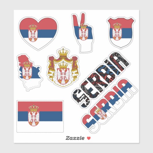 Phantastisches Serbien - Staatssymbole Aufkleber (Blatt)