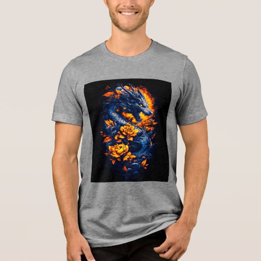 Phantastisches Shirt des Drachen Tri-Blend (Vorderseite)