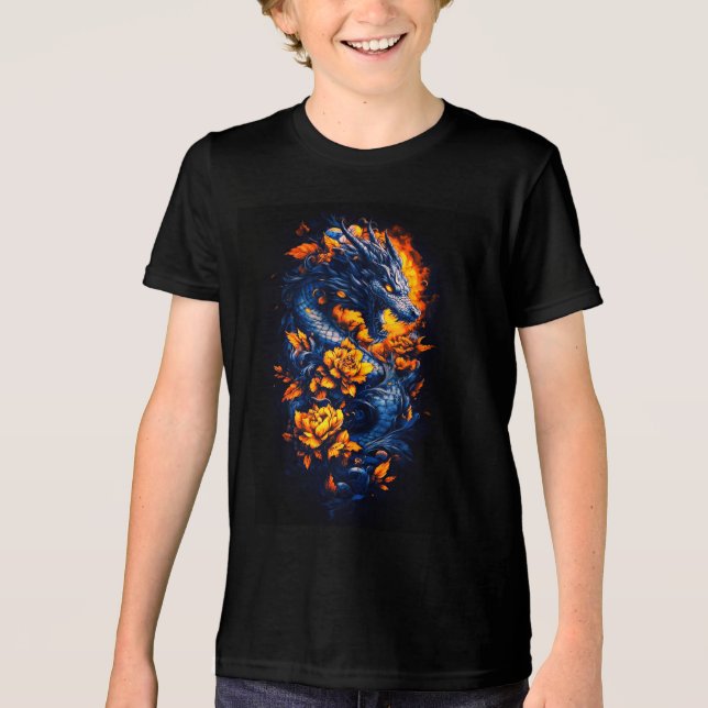Phantastisches Shirt des Drachen Tri-Blend (Vorderseite)