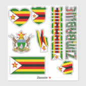 Phantastisches Simbabwe - Staatssymbole Aufkleber (Blatt)