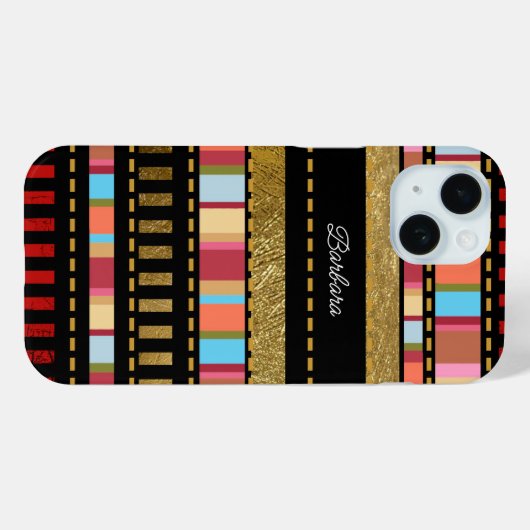 Phantastisches Streifenmuster mit ihrem Namen Case-Mate iPhone Hülle (Rückseite (Horizontal))