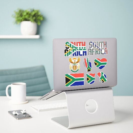 Phantastisches Südafrika - Staatssymbole Aufkleber (Laptop auf Schreibtisch)