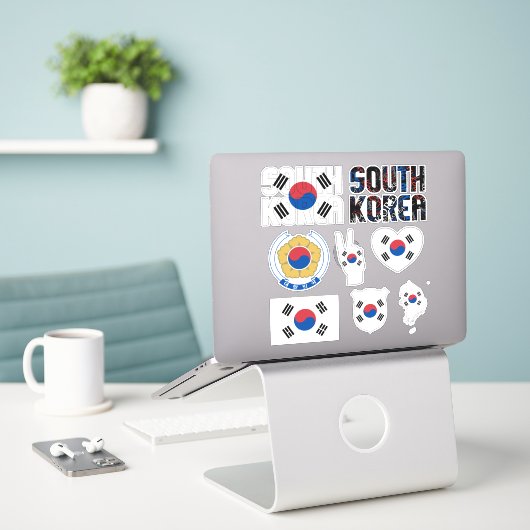 Phantastisches Südkorea formt Staatssymbole Aufkleber (Laptop auf Schreibtisch)