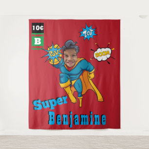Phantastisches Superhero Geburtstags-Foto Perfekte Wandteppich