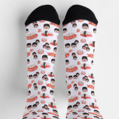 Phantastisches Sushi-Muster mit Kawaii-Ausdrücken Socken (Oben)