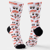 Phantastisches Sushi-Muster mit Kawaii-Ausdrücken Socken (Gewinkelt)