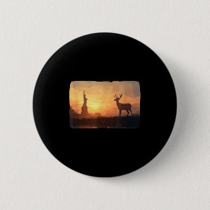 Phantastisches Symbolisches Hirsch und Freiheitsst Button