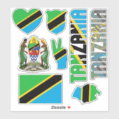 Phantastisches Tansania Shapes Staatssymbole Aufkleber (Blatt)