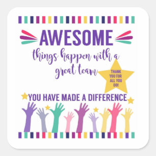 phantastisches Team Quadratischer Aufkleber