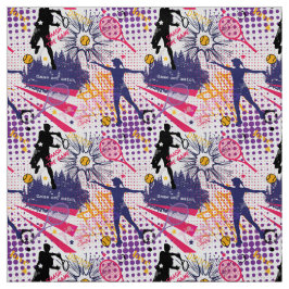 Phantastisches Tennismuster lila +pink+gelb Stoff