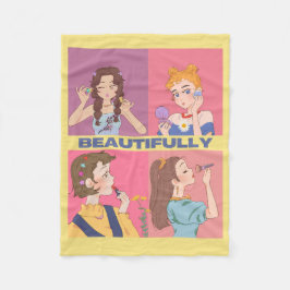 PHANTASTISCHES TIERE , MÄDCHEN , MAKEUP FLEECEDECKE