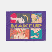 PHANTASTISCHES TIERE , MÄDCHEN , MAKEUP FLEECEDECKE (Vorderseite (Horizontal))