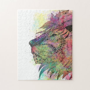 Phantastisches Tribal-Aquarellendesign Puzzle