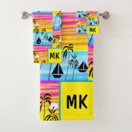 Phantastisches tropisches Sonnensegel Badhandtuch Set