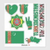 Phantastisches Turkmenistan formt Staatssymbole Aufkleber (Blatt)