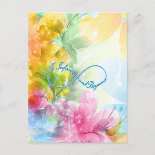 Phantastisches Unendlichkeitssymbol "Bis zur Unend Postkarte (Vorderseite)