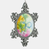 Phantastisches Unendlichkeitssymbol "Bis zur Unend Schneeflocken Zinn-Ornament (Links)