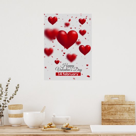 Phantastisches Valentinstag-Poster-Design Poster (Küche)