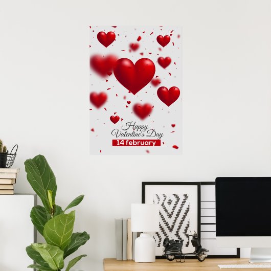 Phantastisches Valentinstag-Poster-Design Poster (Heimbüro)